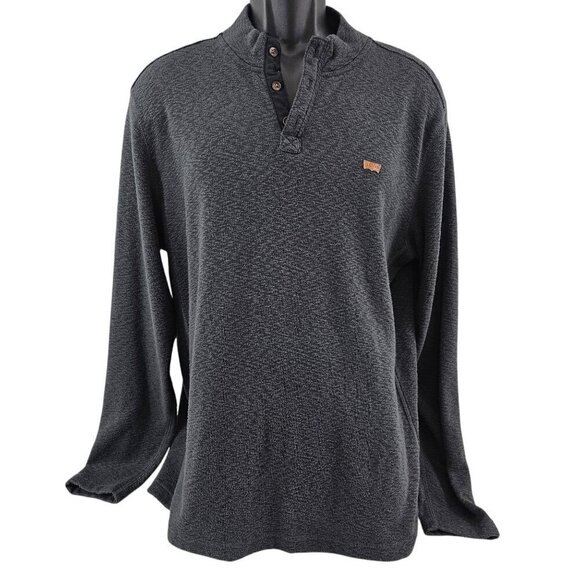 Levi’s Men’s Fleece Lined Henley Pullover Long Sleeve Gray Shirt – Size Large - Picture 13 of 15